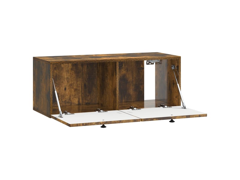  Meuble tv - banc tv - meuble de rangement mural chêne fumé 78,5 x 31 x 30 cm bois d'ingénierie  - Conforama E