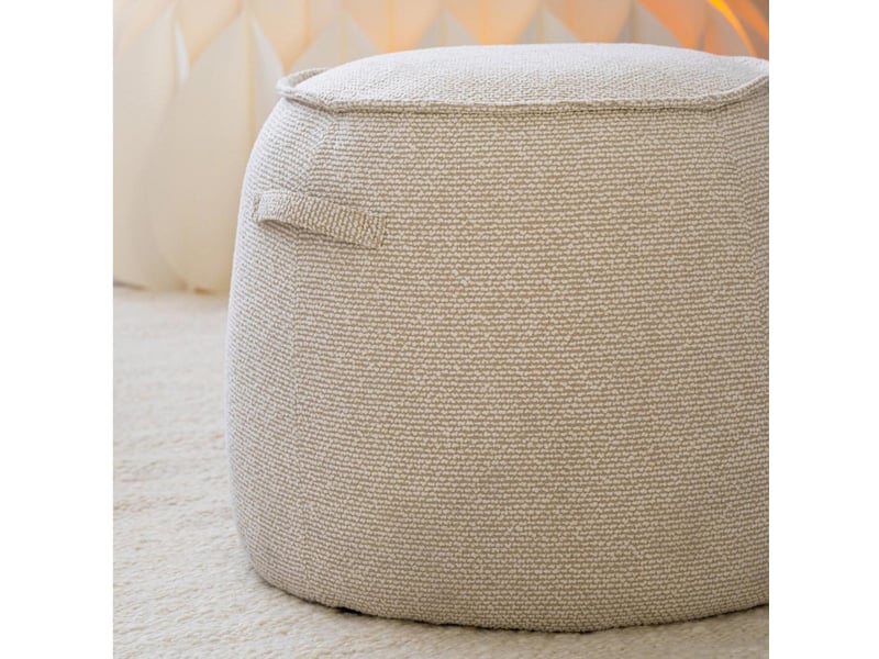  Pouf design uni margo 50cm écru  - Conforama D