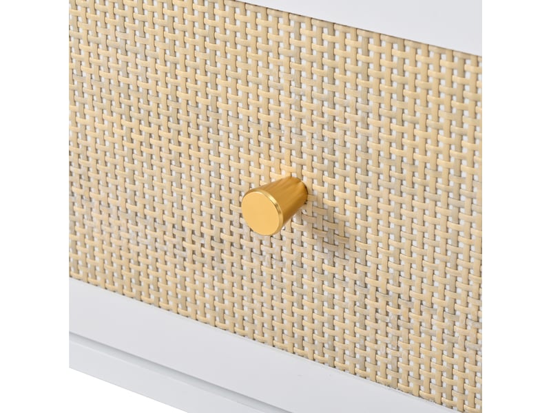  Armoire penderie 2 portes 1 tiroir en rotin pe blanc et naturel 80x48x175 cm N657P36865758W - Conforama D