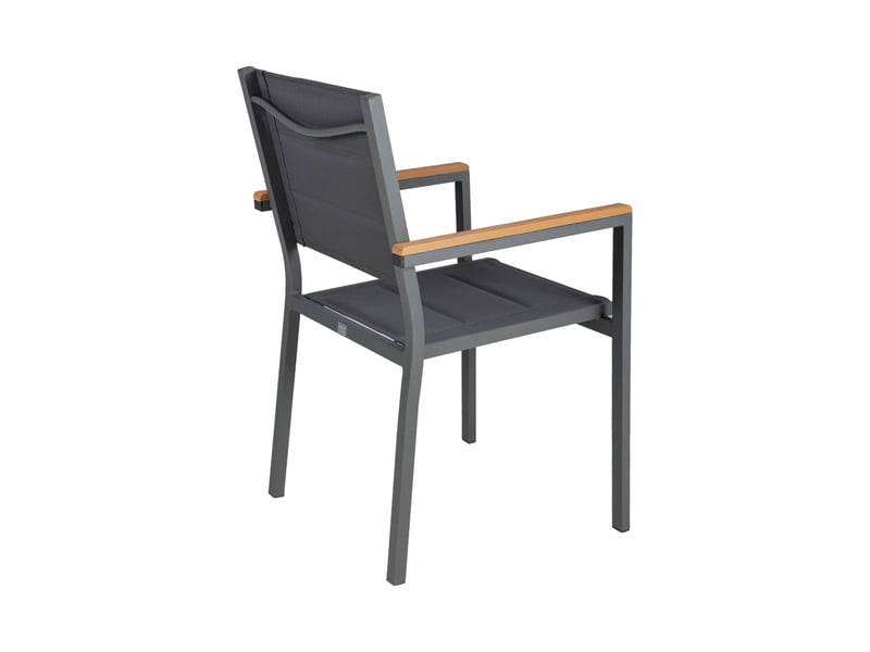 Ensemble table de jardin carrée 90x90cm + 4 fauteuils gris - mimizan - Conforama E
