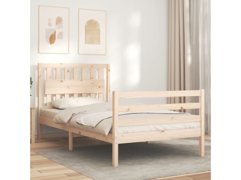  Lit simple- lit adulte -  cadre de lit sans matelas 100x200 cm bois massif  - Conforama B