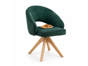 Lot de 2 fauteuils pivotants 360° avec dossier enveloppant - pieds en bois massif 84 cm velours vert foncé