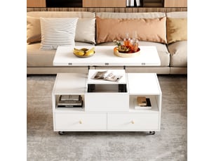 Table basse rectangulaire coloris blanc <strong></strong> <strong></strong> - 50 cmx100 cm