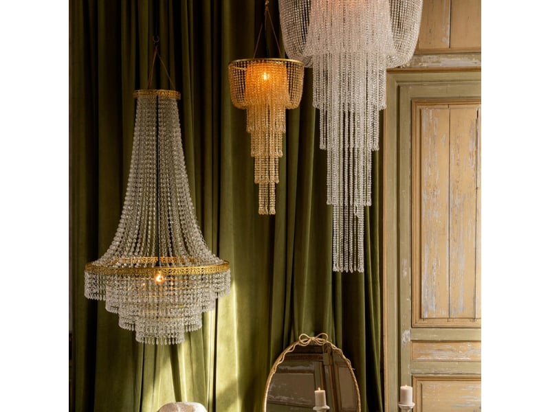  Abat-jour suspension pampilles jilan 135cm transparent  - Conforama D