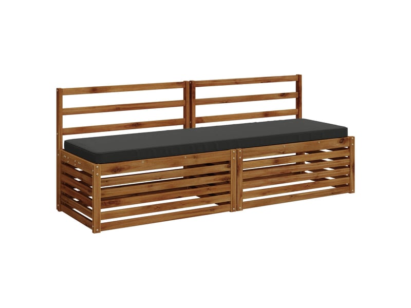  Lot de 2 coussins de banc, coussins d'assise vught 100 % polyester anthracite cf57769  - Conforama C