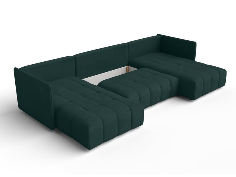 Canapé d'angle vert avec fonction sommeil veliro u 345 cm VeliroU - Conforama E