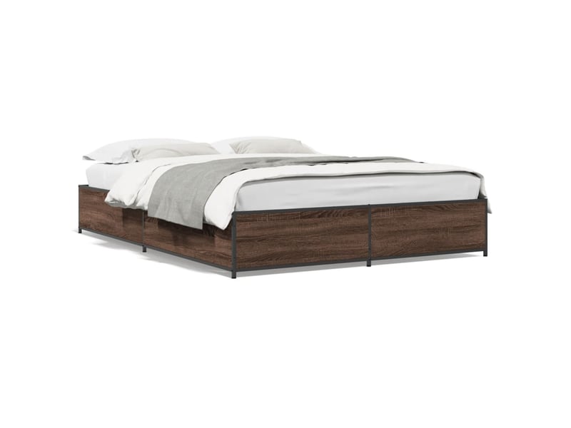  Lit double- lit adulte -  cadre de lit sans matelas chêne marron 120x190 cm  - Conforama A
