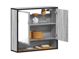 Armoire à miroir de salle de bain sonoma gris bois d’ingénierie shl235
