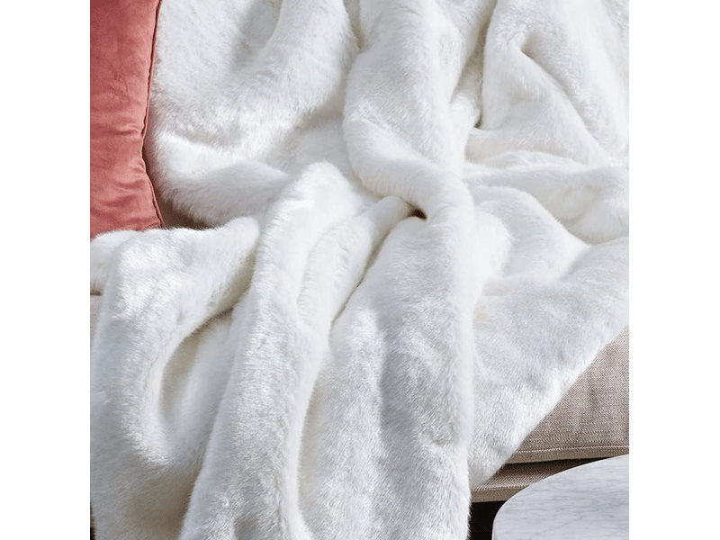  Tapis chambre blanc 60x180 cm fausse fourrure lavable descente de lit tapis moelleux salon doux poil ras grey fluffy runner ISG001299 - Conforama D
