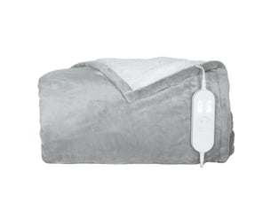 Couverture chauffante, plaid chauffant, 10 niveaux de chauffage, minuterie 10h, lavable en machine, 180x130cm, gris