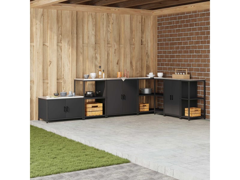 Meuble de rangement de cuisine hattem noir 90x50x53cm - Conforama B