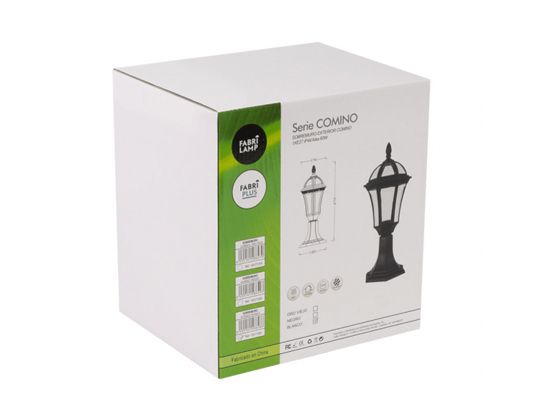 Lanterne de muret extérieur fabrilamp comino or vieilli, 1 x e27, ip44, 47,6 x 17,6 x 17,6 cm 126171016 - Conforama C