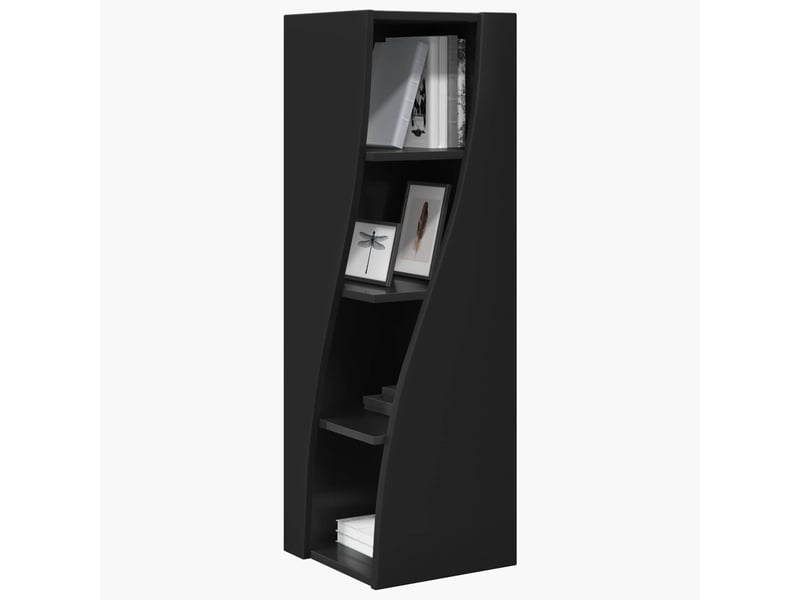  Meuble d'angle, meuble de rangement salon 32x32x102cm bois d'ingénierie noir  - Conforama C