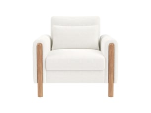 Fauteuil d'accent 87x83x88.5cm – fauteuil salon individuel avec coussin épais et oreiller lombaire – peluche – blanc