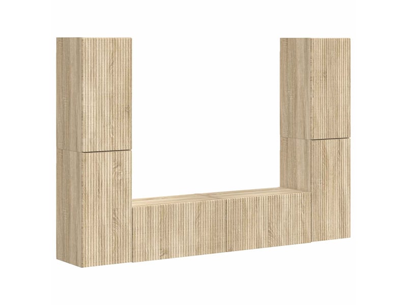  Ensemble meuble tv - banc tv - meuble de rangement 6 pcs chêne sonoma bois d'ingénierie  - Conforama A