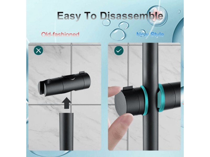  Support de douche pour tringle de douche de 18 à 25 mm, en abs solide, support de pomme de douche épais et amélioré, noir mat  - Conforama C