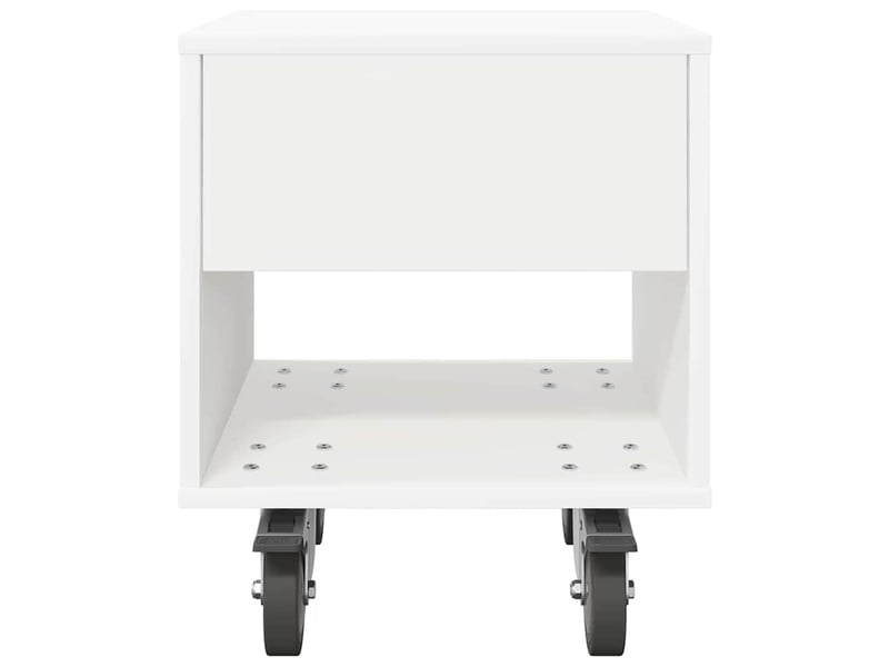  Table de chevet - cabinet de chevet - table de nuit blanc 40,5 x 40 x 48 cm bois d'ingénierie  - Conforama E