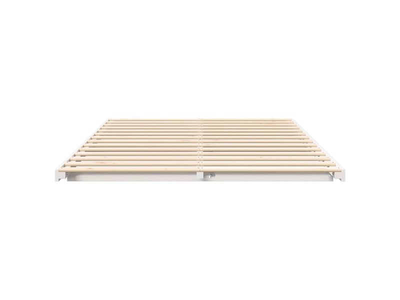  Lit double- lit adulte -  cadre de lit blanc 150 x 200 cm pin massif  - Conforama D
