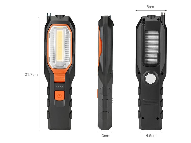 Cob multifonctionnel avec lampe de travail lampe de maintenance rechargeable par usb avec lampe de maintenance à batterie intégrée - Conforama B