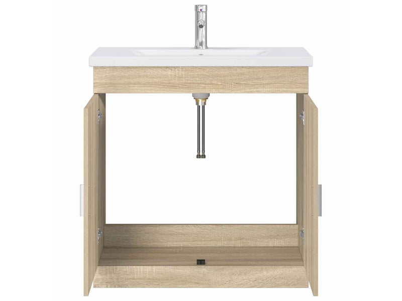  Ensemble de mobilier de salle de bain chêne sonoma shl785  - Conforama C