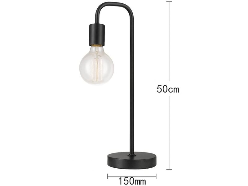  Lampe de table noire avec base en fer – h 50 cm  - Conforama B
