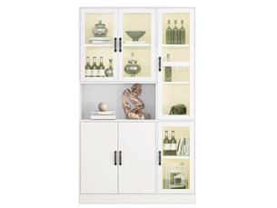 Vitrine coloris blanc 4 étagère(s) <strong>DESMIU</strong> <strong></strong> - 120 cmx200 cm