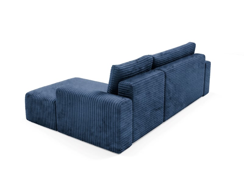 Canapé d'angle convertible en velours côtelé sontii bleu - Conforama D