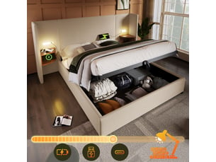 Lit 2 places 160x200 cm SAPGAKS   coloris beige