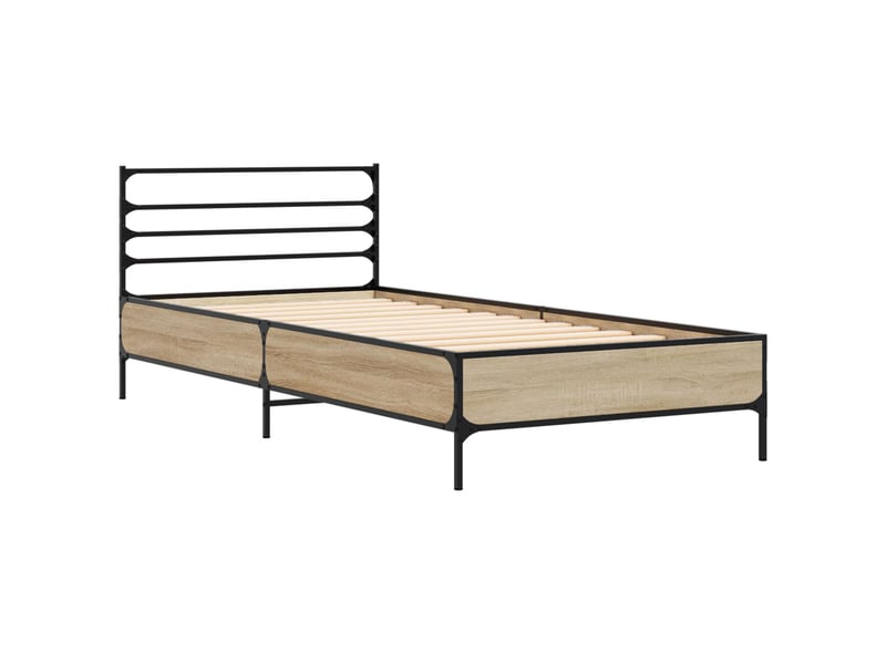  Lit simple- lit adulte -  cadre de lit chêne sonoma 80 x 200 cm bois d'ingénierie  - Conforama B