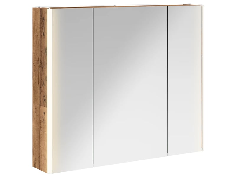  Armoire miroir de salle de bain, cabinet de salle de bain bois ancien 83,5 x 15,5 x 70 cm cf65150  - Conforama A