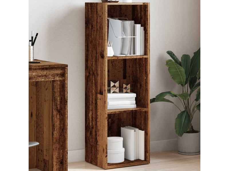  Bibliothèque, meuble de rangement salon vieux bois 36x30x114 cm bois d'ingénierie  - Conforama D