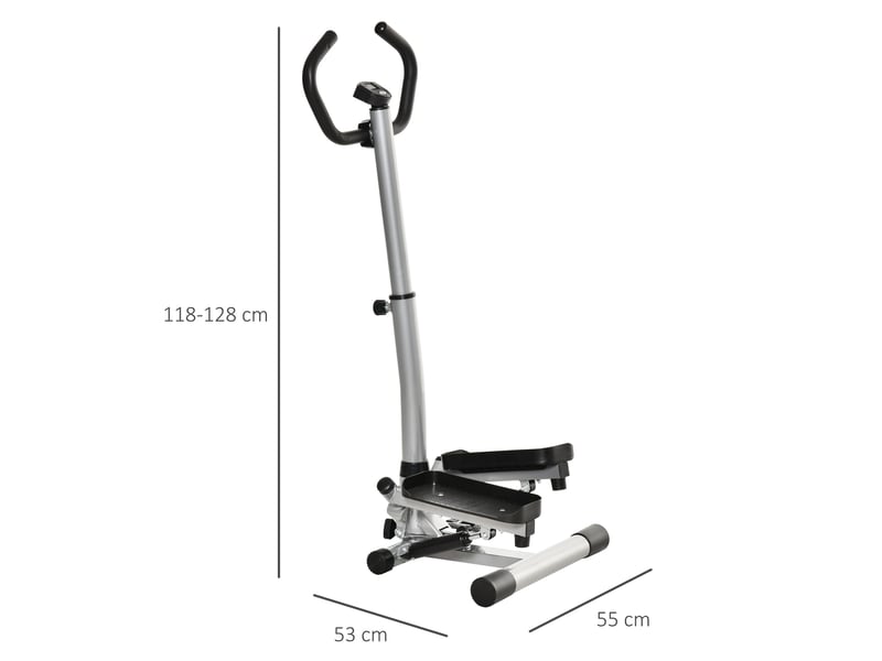  Appareil de step 41x32x53,5 cm avec guidon réglable, métal, noir  - Conforama D