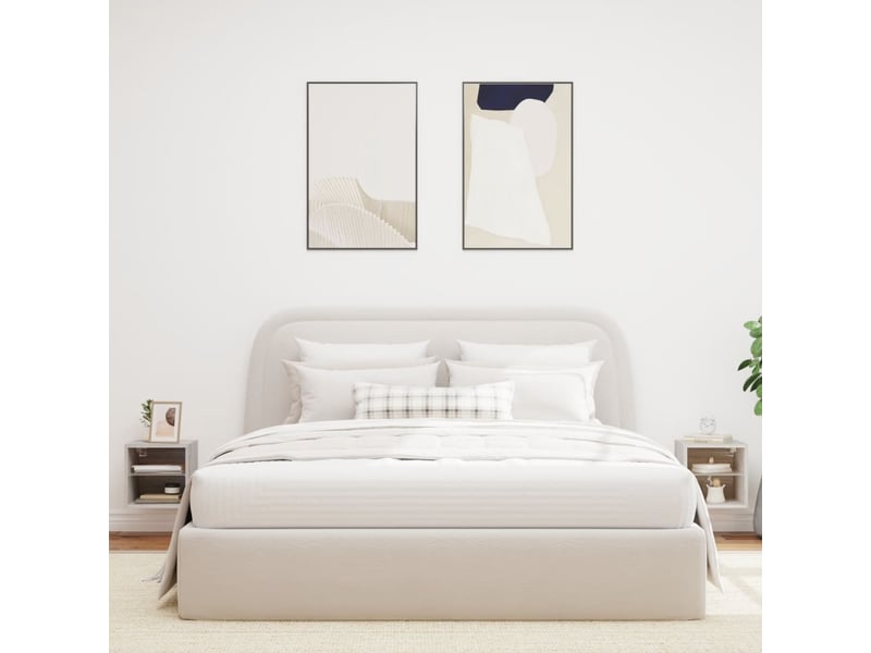  Meubles tv - banc tv - meuble de rangement muraux et lumières led 2pcs sonoma gris 30x28,5x30cm  - Conforama C