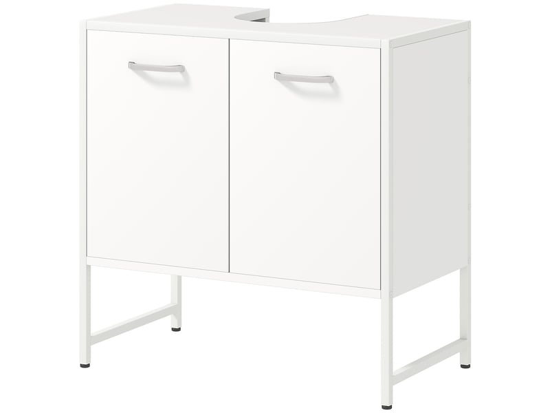  Meuble sous lavabo blanc, 2 portes à fermeture douce, 60 x 33 x 60,5 cm  - Conforama B