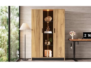 Vitrine coloris bicolore 3 étagère(s) <strong>BIQZUYA</strong> <strong></strong> - 95 cmx160 cm