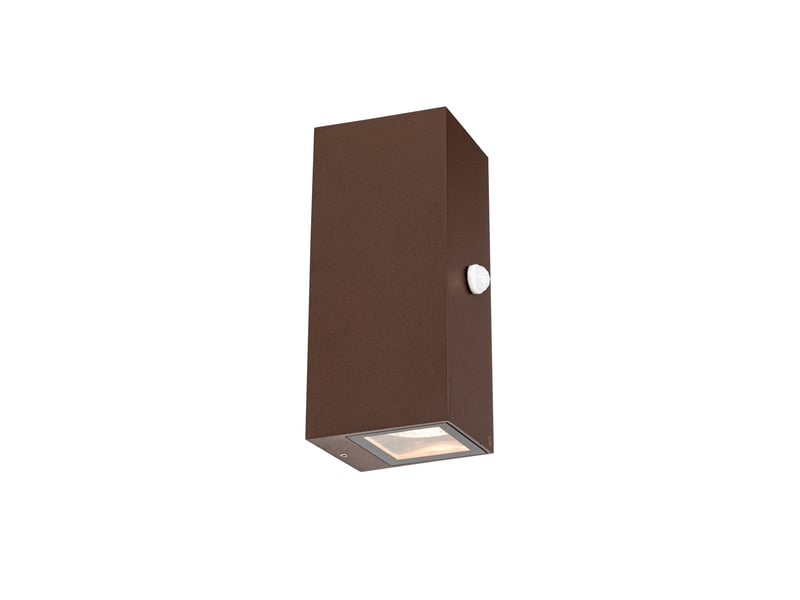 Applique marron rouille 2 lumières gu10 ar70 ip44 avec détecteur de mouvement - baleno  - Conforama E