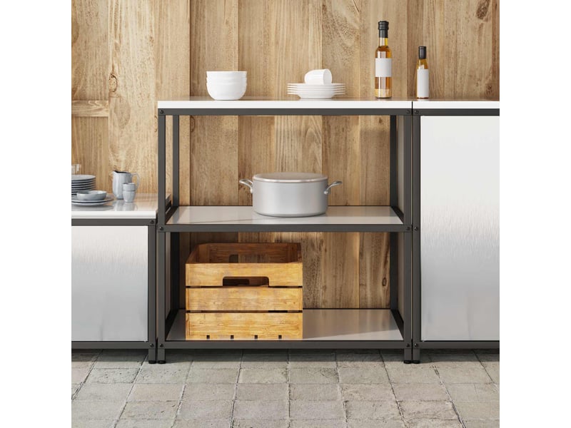 Étagère de cuisine, étagère de rangement hattem argenté 90x50x92cm acier shl7623 - Conforama D