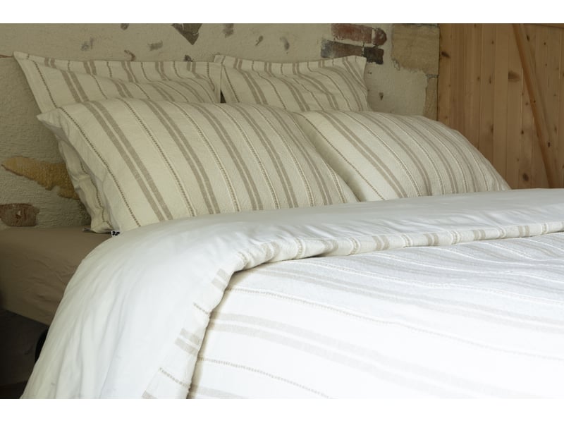 Housse de couette 260 x 240 cm 100% coton texturé tom naturel 15166 - Conforama E