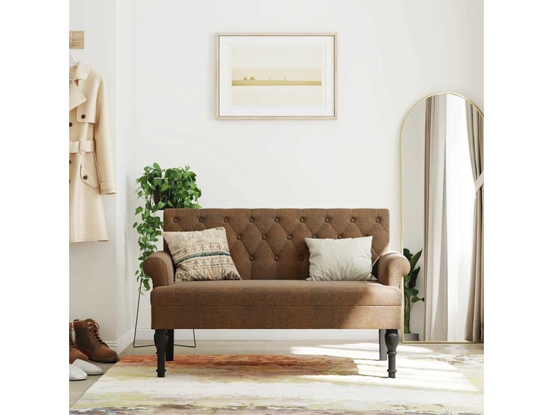  Canapé 2 places avec dossier marron 120x62x75,5 cm similicuir daim  - Conforama B