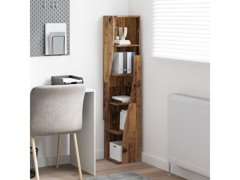  Meuble d'angle, meuble de rangement salon 27,5x27x140cm bois d'ingénierie bois ancien  - Conforama D