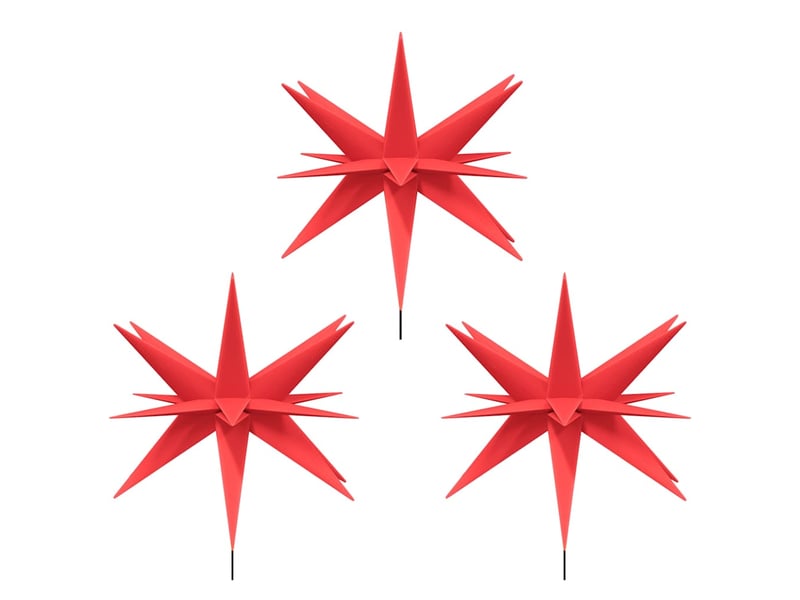  Lumières de noël avec piquets 3 pcs led pliable rouge 35 cm  - Conforama E