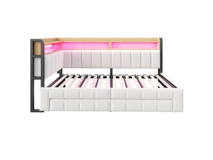 Lit banquette 90x200 cm <strong>ZOVIRA</strong> <strong></strong> coloris beige