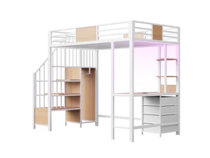 Lit mezzanine 90x200 cm    coloris blanc