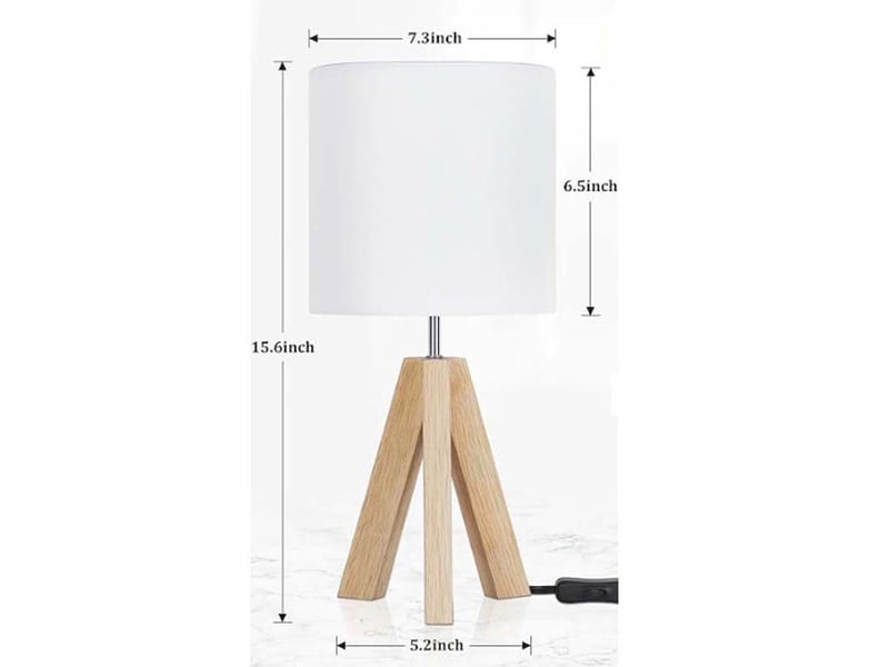  Lampe de table abat-jour en lin et socle en bois – h40cm  - Conforama B