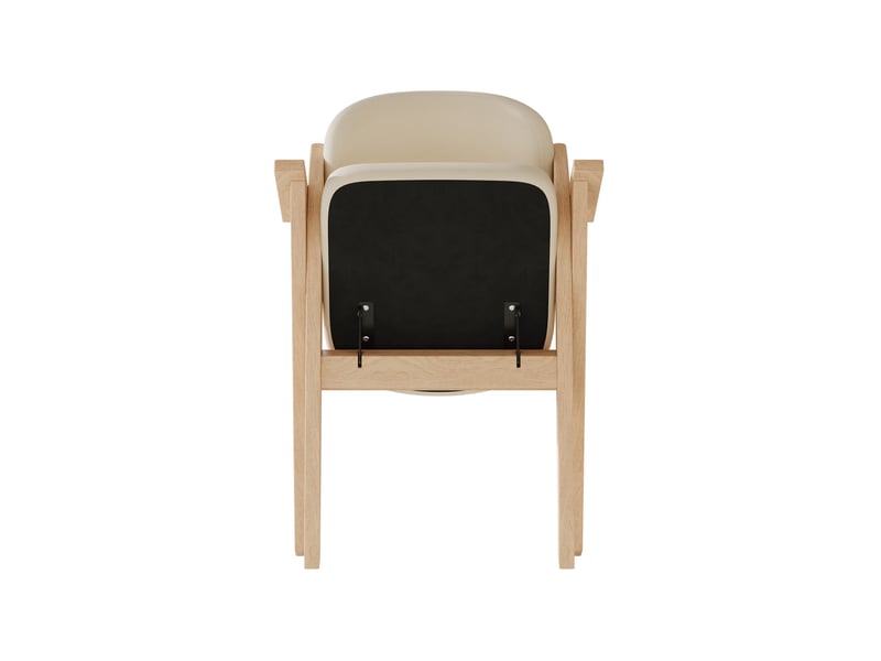  6 chaises pliantes de salle à manger 64.5x66.5x76 cm, avec accoudoirs, bois, beige  - Conforama E