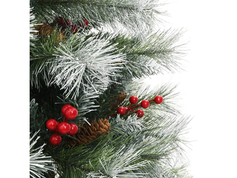  Sapin de noël artificiel, arbre de noël avec pommes de pin et baies 150 cm shl4583  - Conforama E