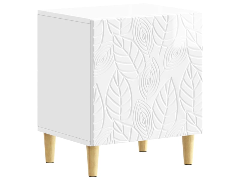  Table de chevet - cabinet de chevet - table de nuit 2 pièces blanc brillant 43 x 34,5 x 50 cm  - Conforama C