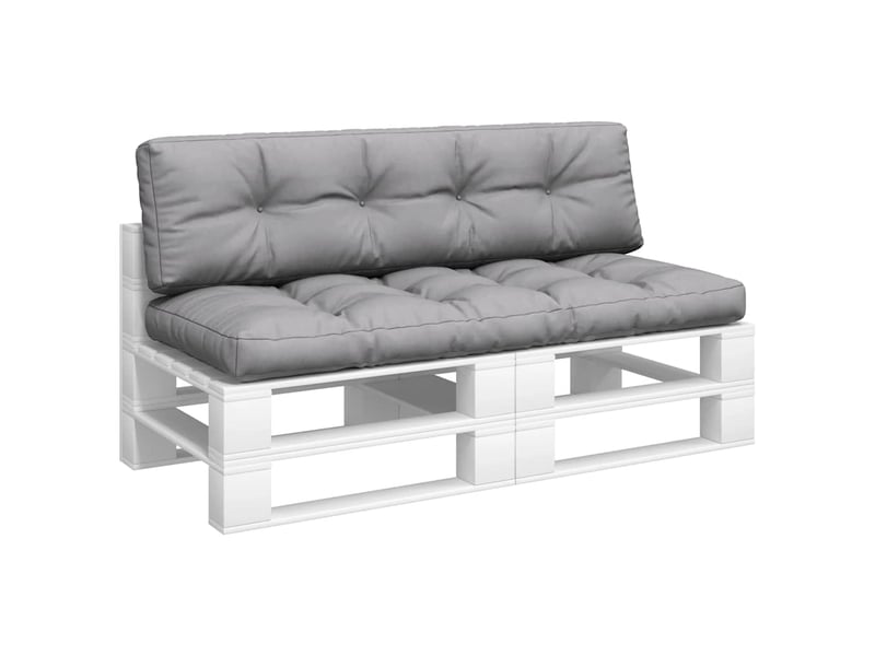  Lot de 2 coussins de palette, coussins de canapé gris tissu cf59530  - Conforama C