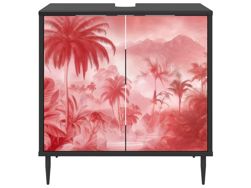  Armoire de salle de bain, meuble de rangement aachen chêne noir 60x40x61 cm  - Conforama E
