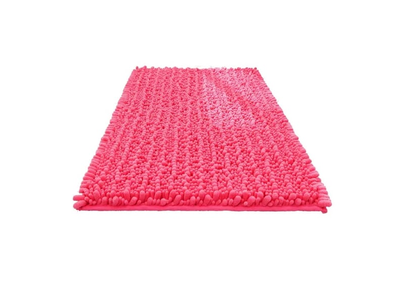  Tapis de bain en chenille antidérapant - 40 x 60 cm - rose  - Conforama D